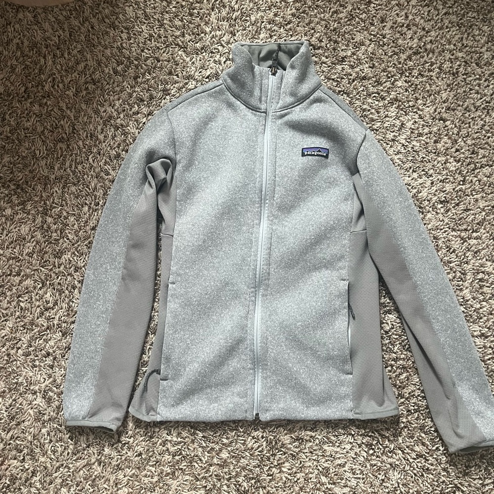 Patagonia Light Gray Full-Zip Performance Fleece